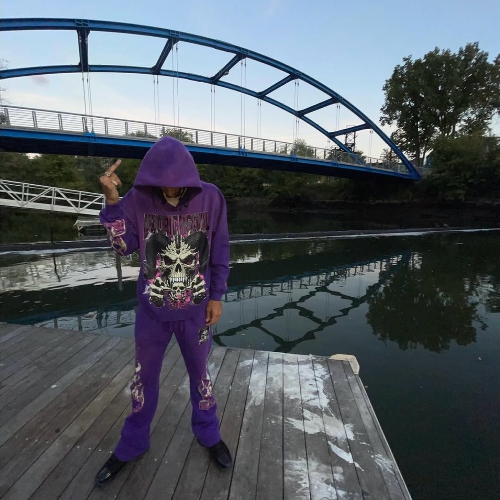 PooRichSoul Smoking Skull SweatSuit